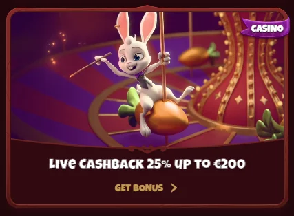 live cashback 25% up to 200 euro
